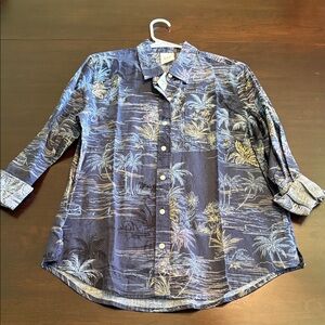 Hawaiin print long sleeve button down